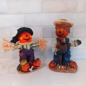 Vintage K's Collection Thanksgiving Halloween Scarecrow Figurines Holiday Decor